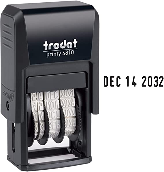 Trodat date Printy 4810 Self inking Pocket Date stamp Black Dater 3.8mm