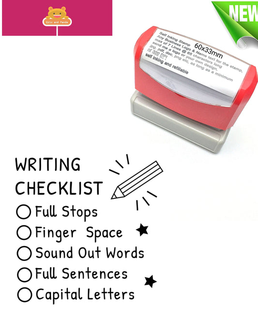 Personalized Teacher Custom Self-inking Stamp Teacher writing checklist stamp Large