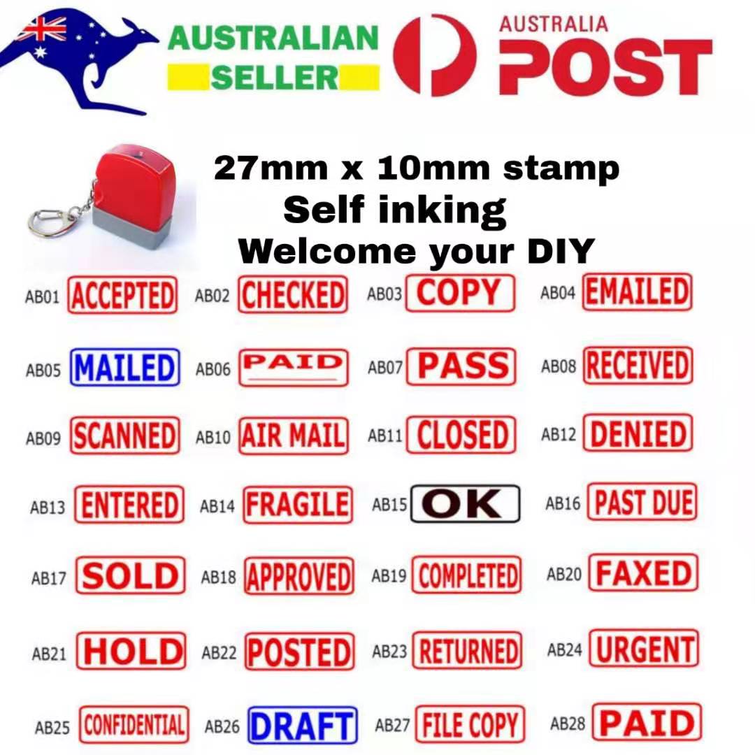 Personalise Business Accounting Stamp Custom Self Inking SCANNED CHECKED PAID