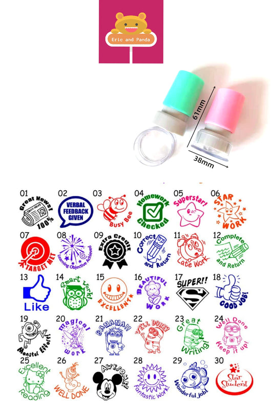 Peronalised Teacher Homework Feedback Custom Self-inking School Stamp 28mm Round