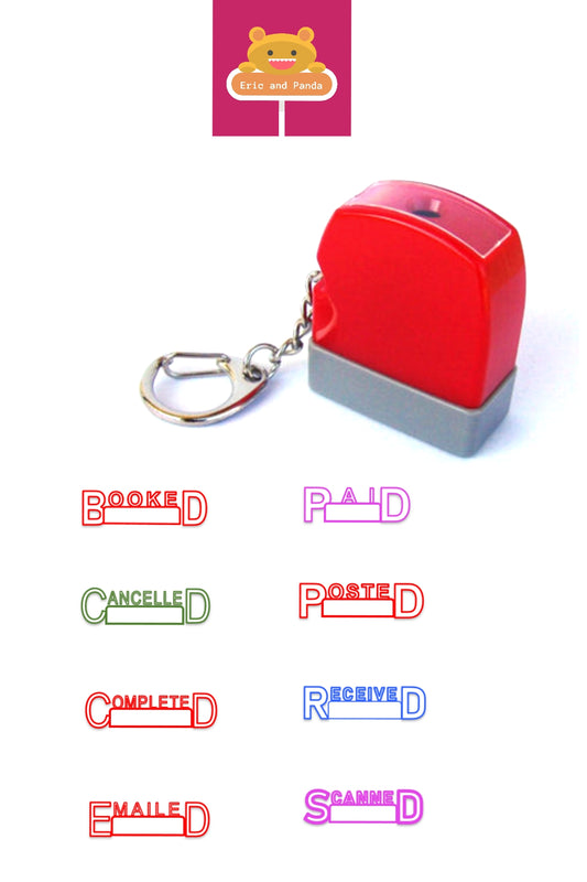 Personalise Stamp Business Office Custom Self Inking ENTERED COMPLETED PAID