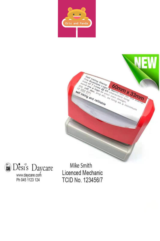 Personalised Self Inking Rubber Custom Stamp Business Address 60x33mm Sydney