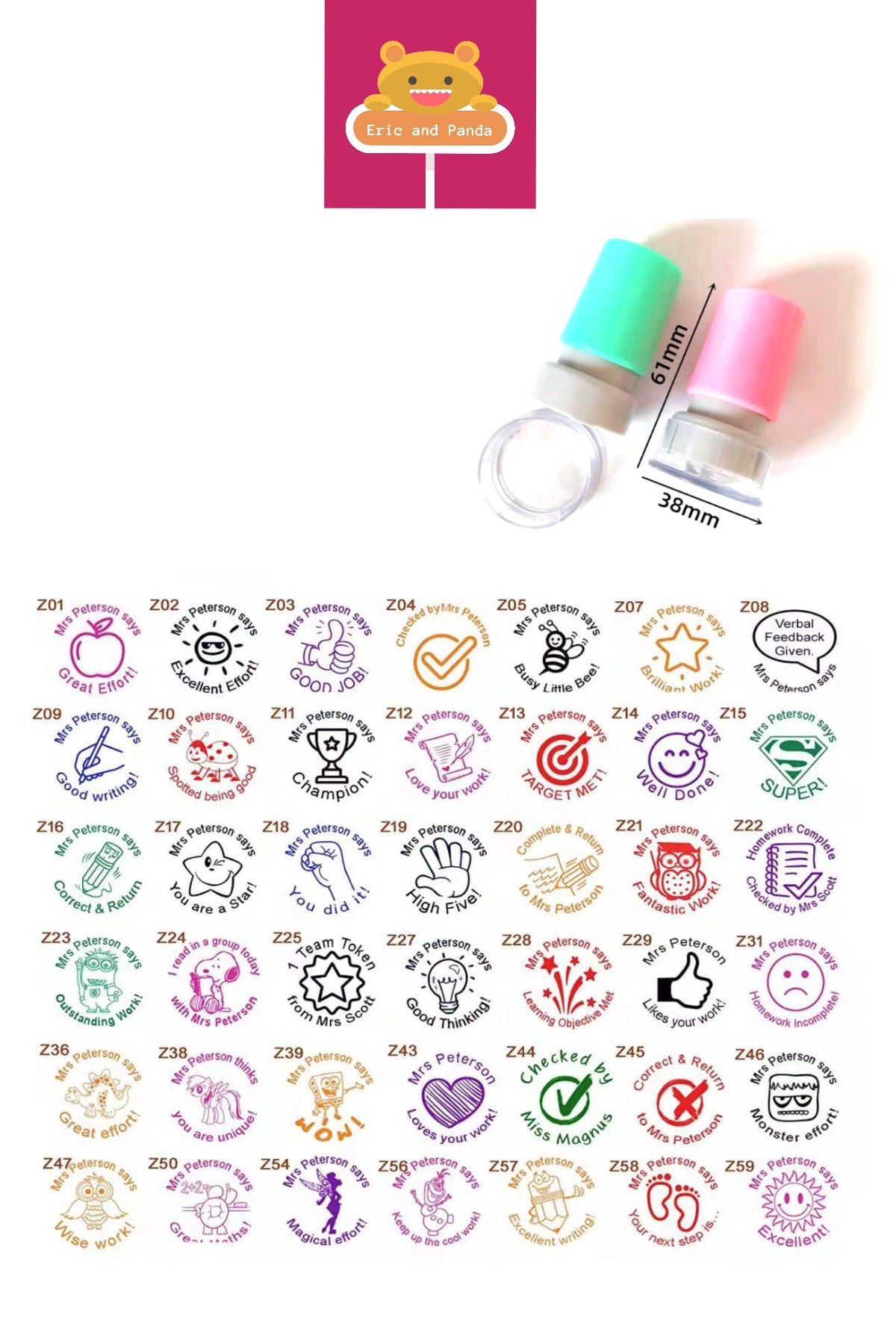 Teacher Homework Student Feedback Custom DIY Self-inking School Stamp AU stock 28mm round