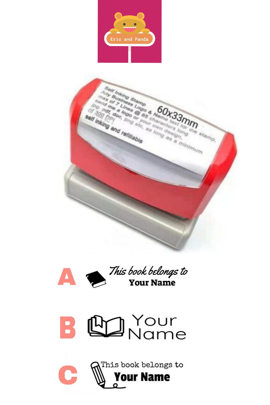 This Book belongs to Personalised Stamp Self Inking Customized 60mm x 33mm