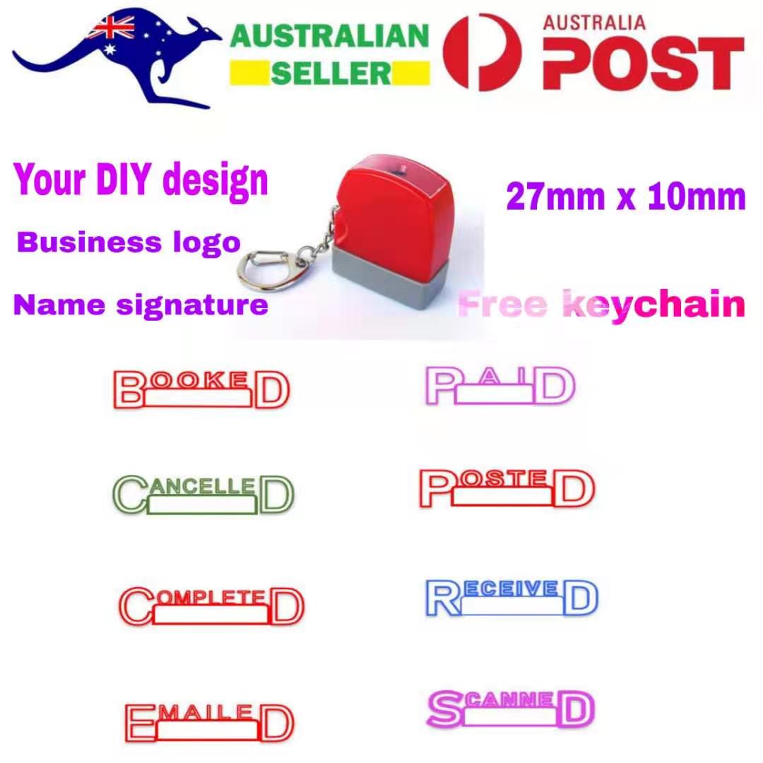 Personalise Stamp Business Office Custom Self Inking ENTERED COMPLETED PAID